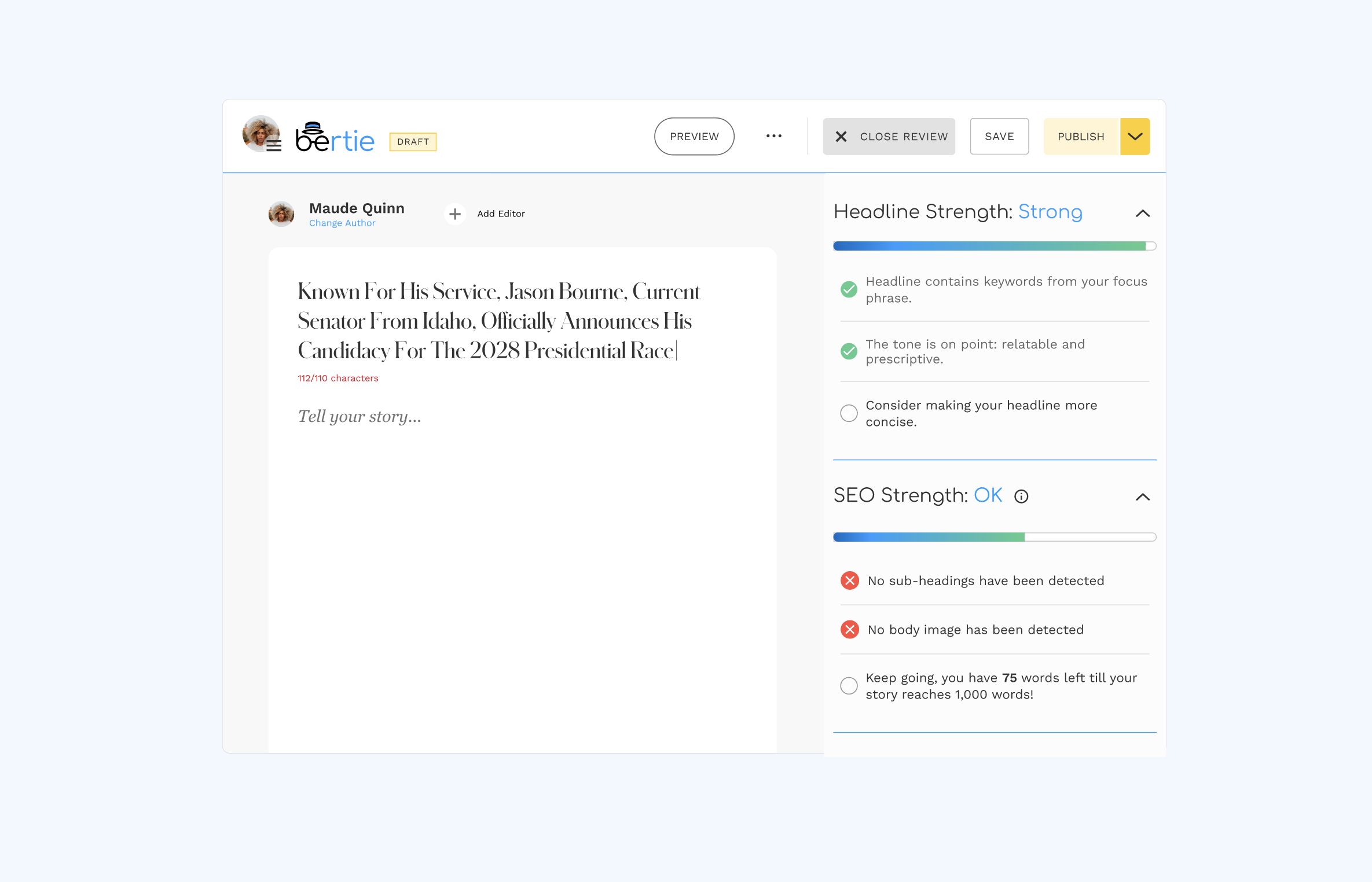 Breakdown of progess before redesign
